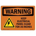 Signmission Safety Sign, OSHA WARNING, 3.5" Height, 5" Width, Keep Electrical Panel Clear, Landscape, 10PK OS-WS-D-35-L-12209-10PK